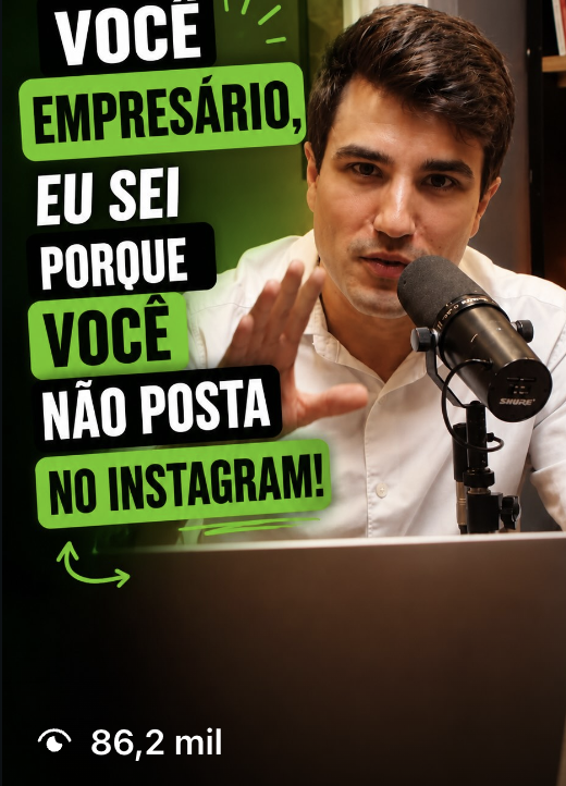 Publicação da Dr. Reels: Você empresário, eu sei porque você não posta no Instagram — mais de 86,2 mil visualizações